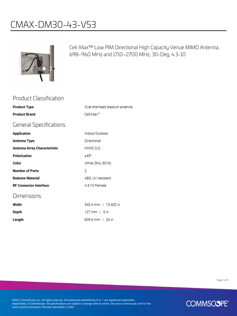 Commscope CMAX-DM30-43-V53 | PDF