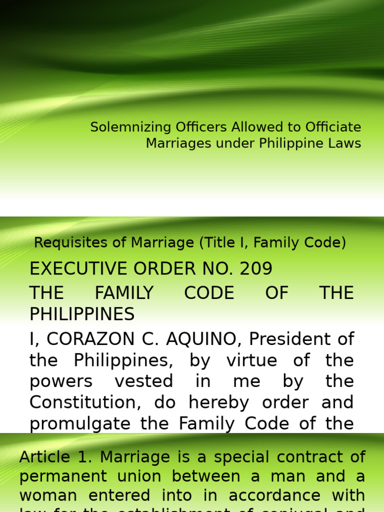 Philippine Marriage Officiation Guidelines | PDF | Marriage | Marriage ...