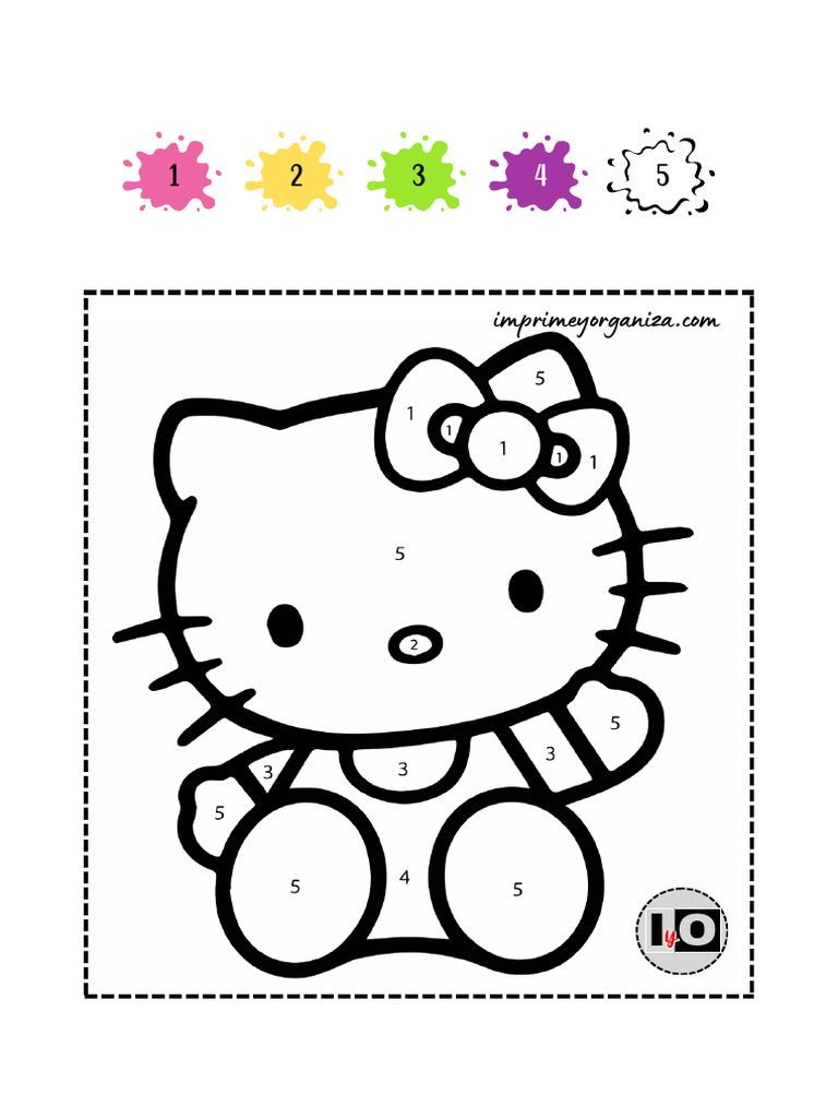 Colorear Por Numeros Hello Kitty | PDF