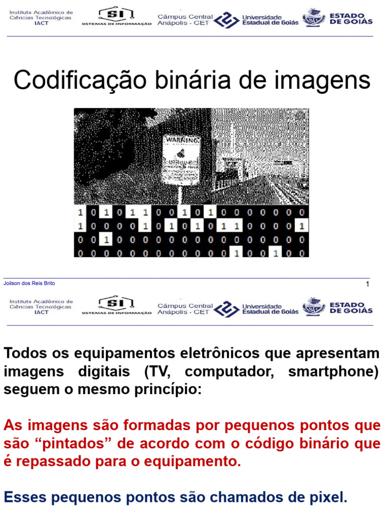 10-Codificação Binária de Imagens (Parte 1) | PDF