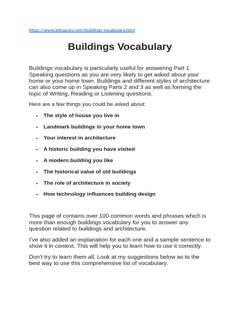 Building Vocab | PDF