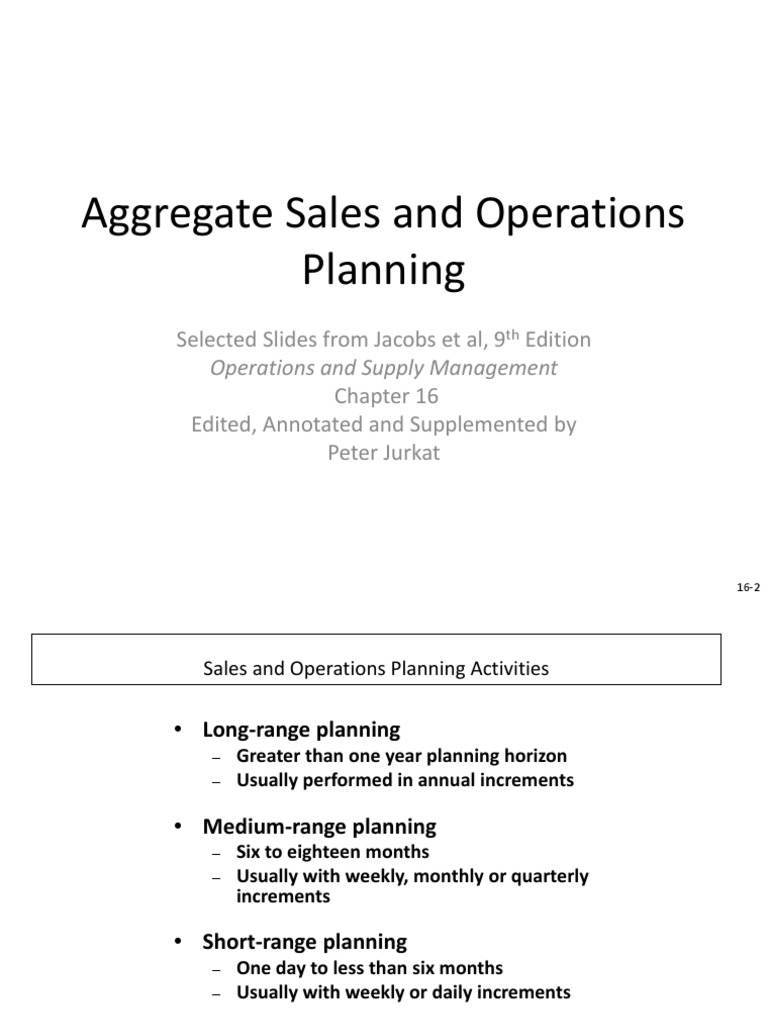 Aggregate Sales and Operations Planning | PDF | Demand | Microeconomics