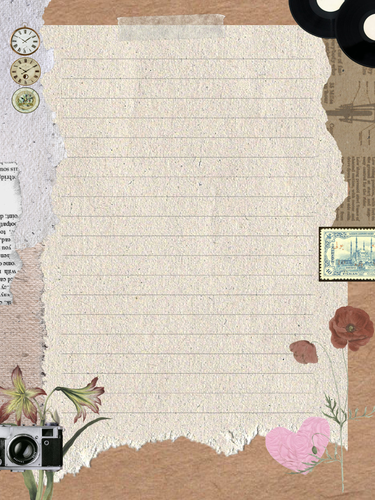 Papel de Carta Notas Con Recortes de Papel Beige | PDF