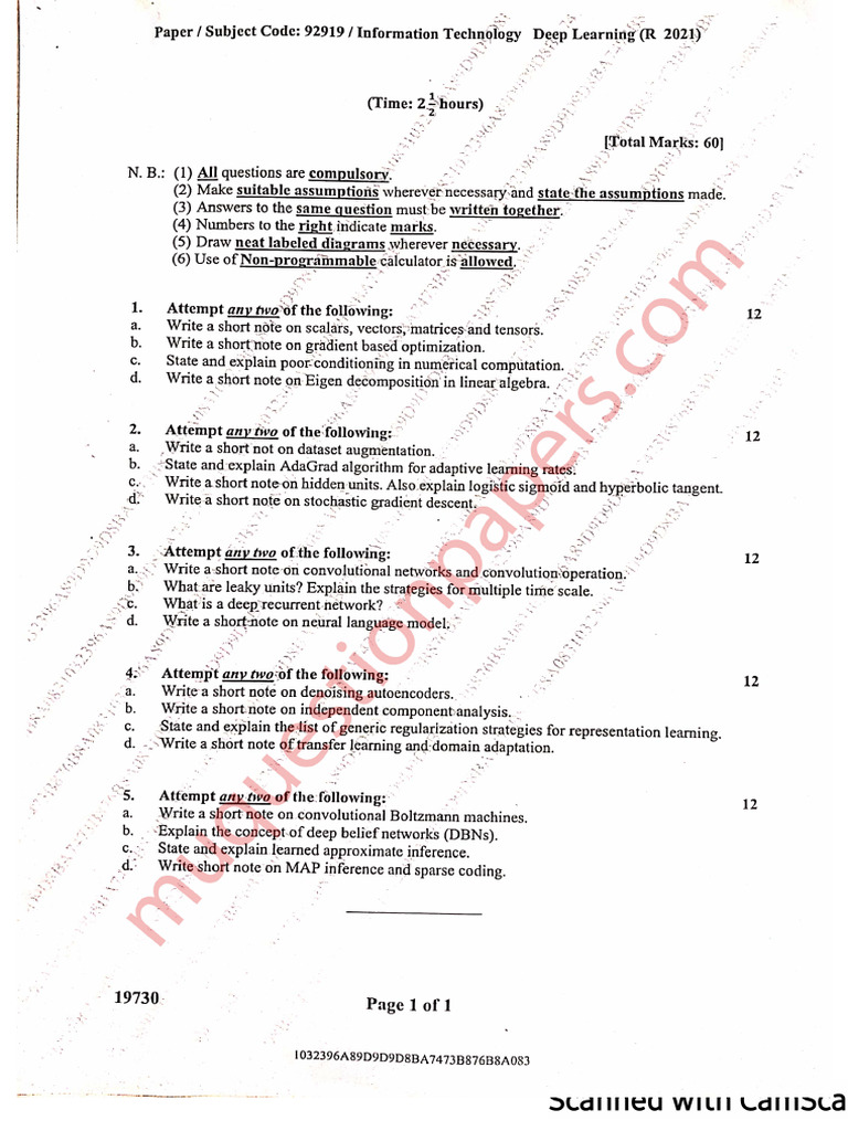 Science MSC Information Technology Semester 4 2023 May Deep Learning ...