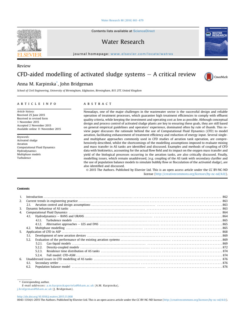 CFD-aided Modelling of Activated Sludge Systems | PDF
