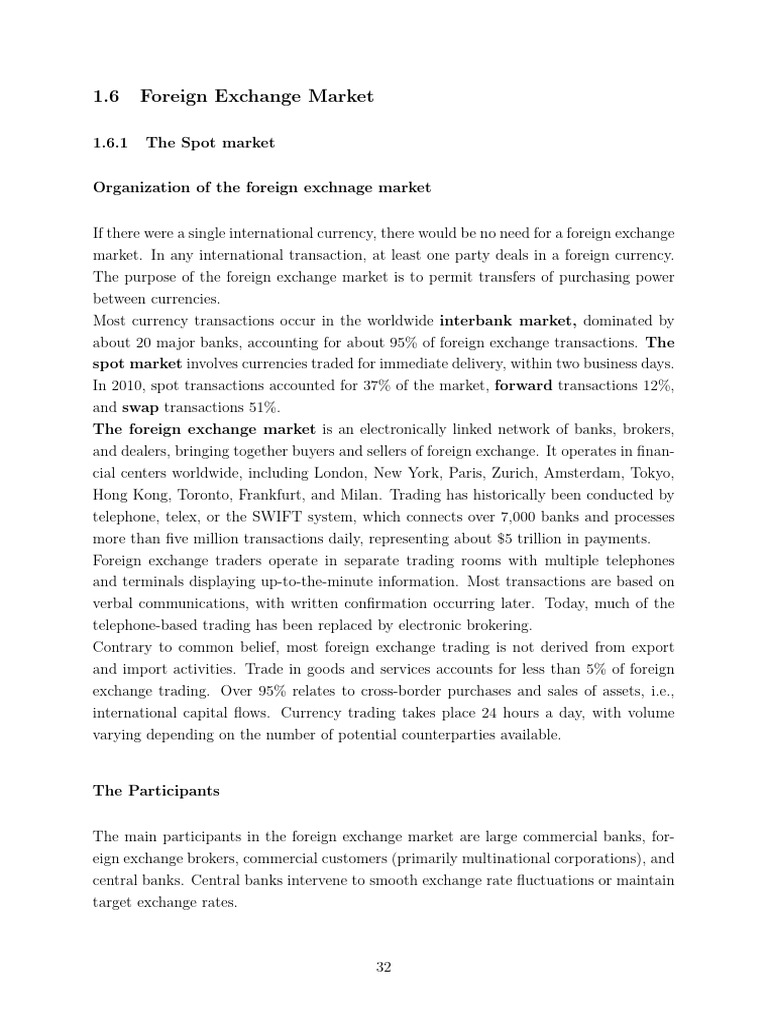 Foreign Exchange Market Pdf