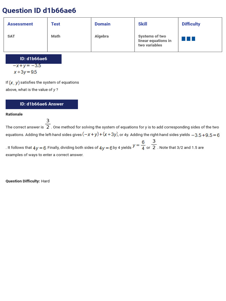 SAT Suite Question Bank - Math | PDF
