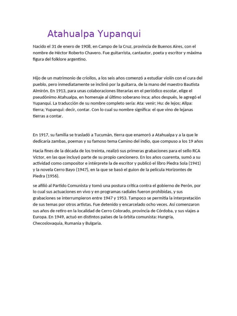 Atahualpa Yupanqui Pdf