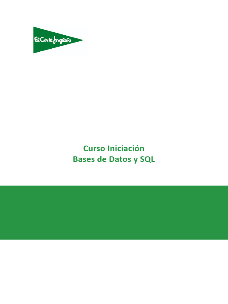 Curso iniciacion sql pdf bases de datos sql