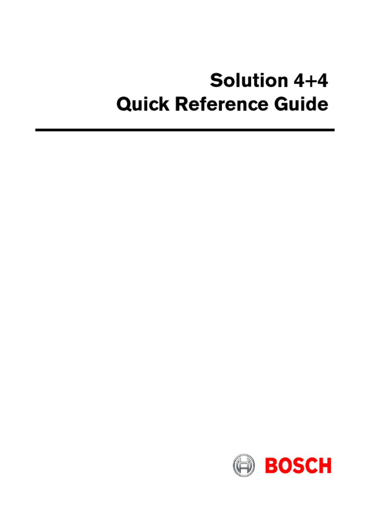 Solution 4plus4 Quick Reference Guide | PDF