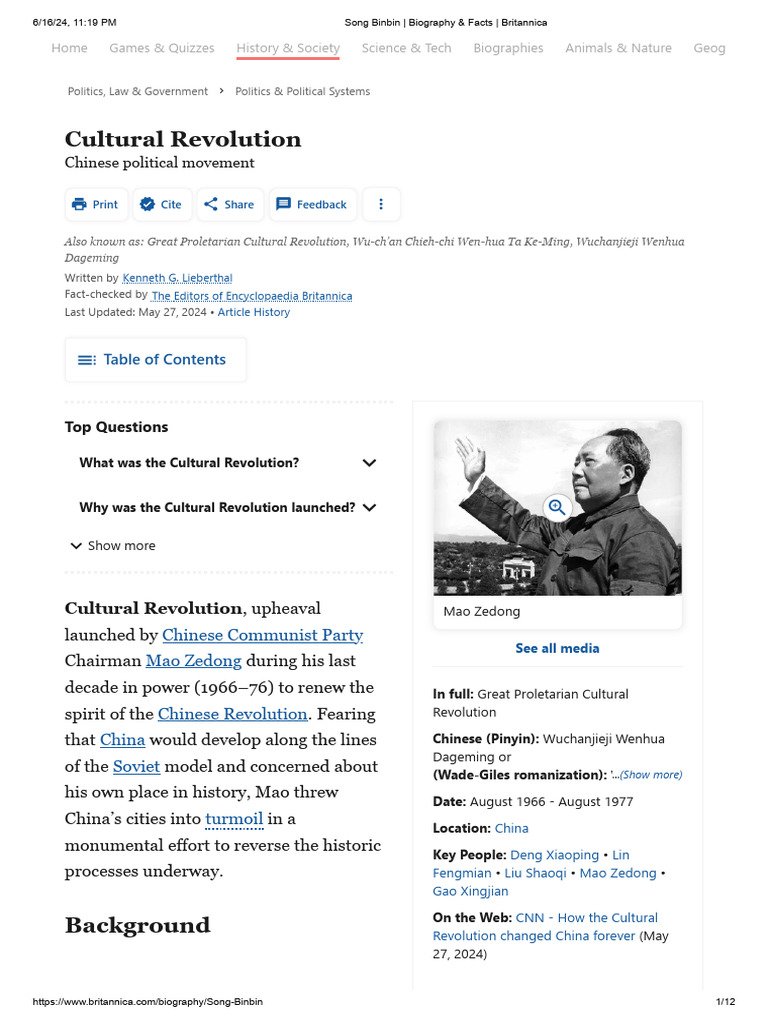 Cultural Revolution in China | PDF