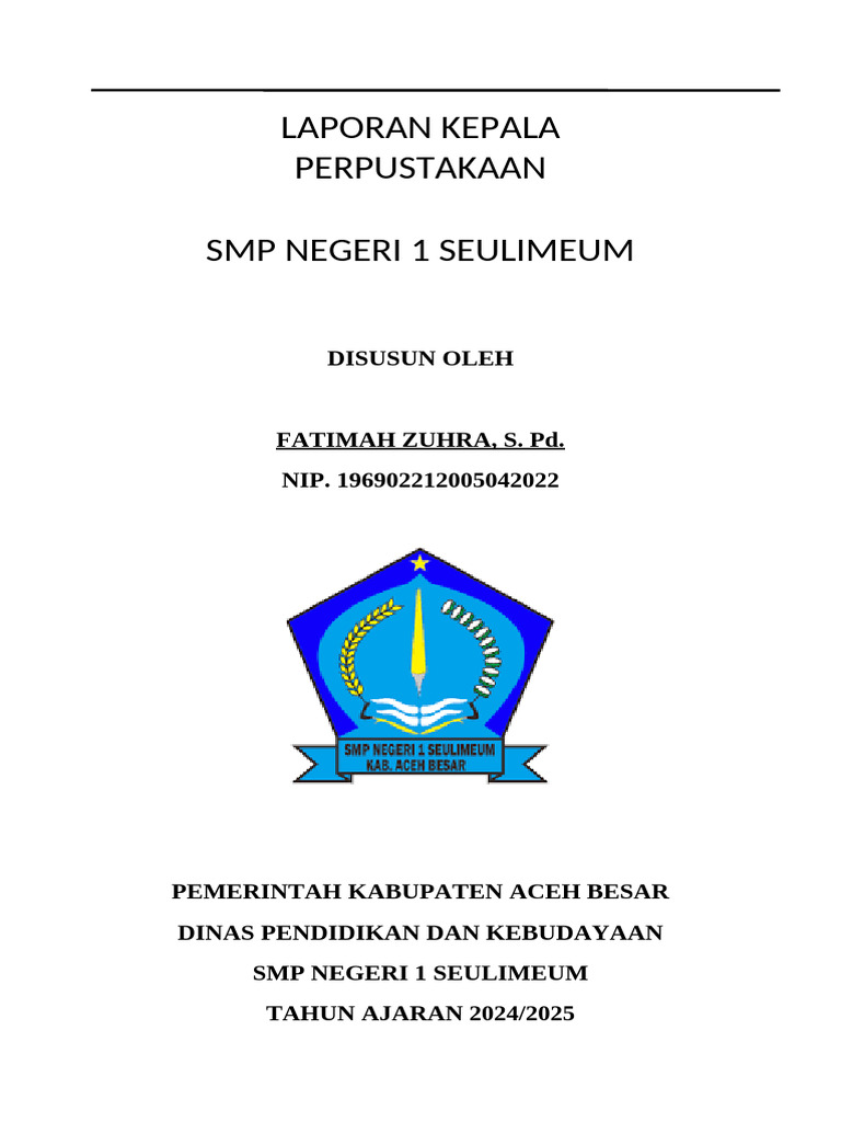 Laporan Kepala Perpustakaan Pdf