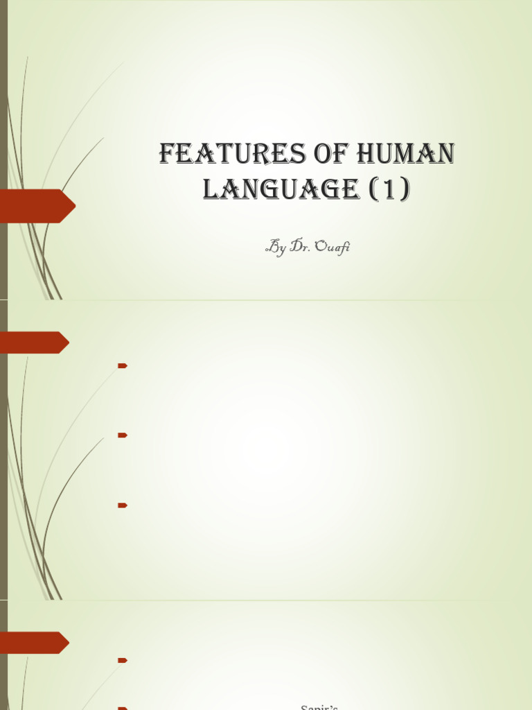 2 Features of Human Language PDF | PDF