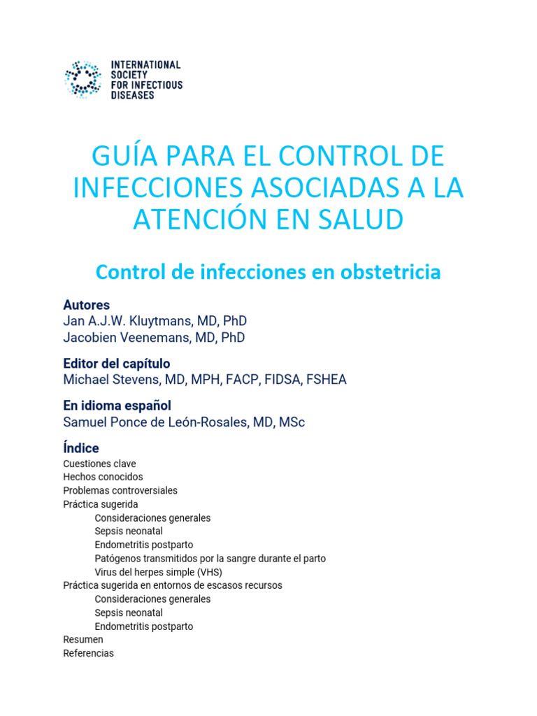 Guia para El Control de Infecciones Asociadas A La Atencion en Salud ...