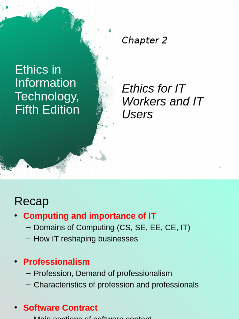 2 Chapter 02 Ethics For IT Workers Part1 | PDF