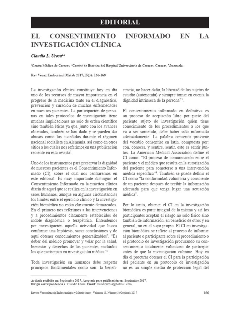 Consentimiento Informado 2 | PDF | Consentimiento informado | Bioética