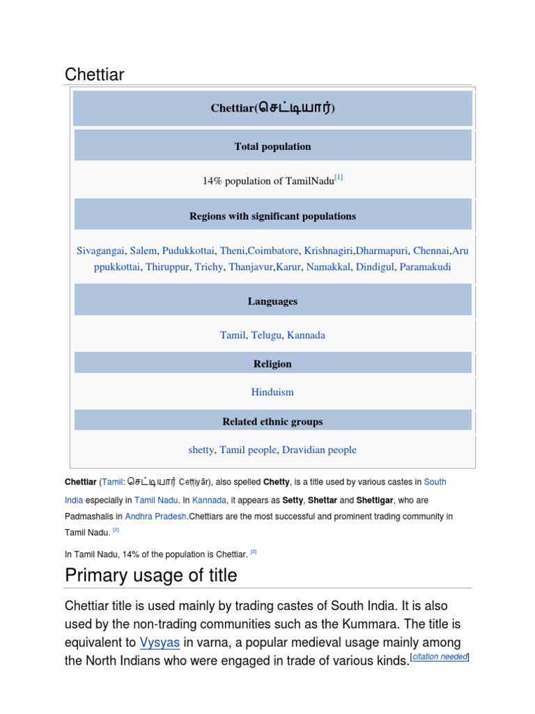 Chettiar and notable Chettiar people | Tamil Nadu | South ...