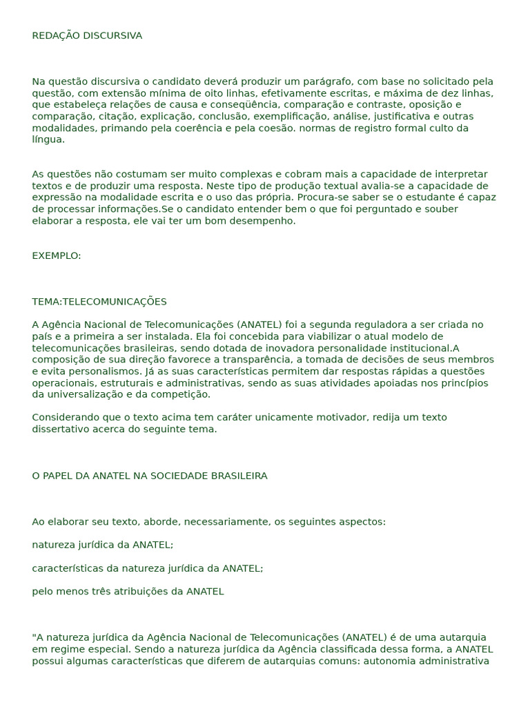 Modelo de Redação Discursiva | PDF | Avaliação de desempenho | Brasil