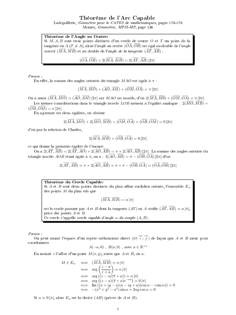 Theoreme Arc Capable | PDF