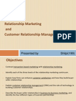 Relationship Marketing and Customer Relationship Management (CRM)