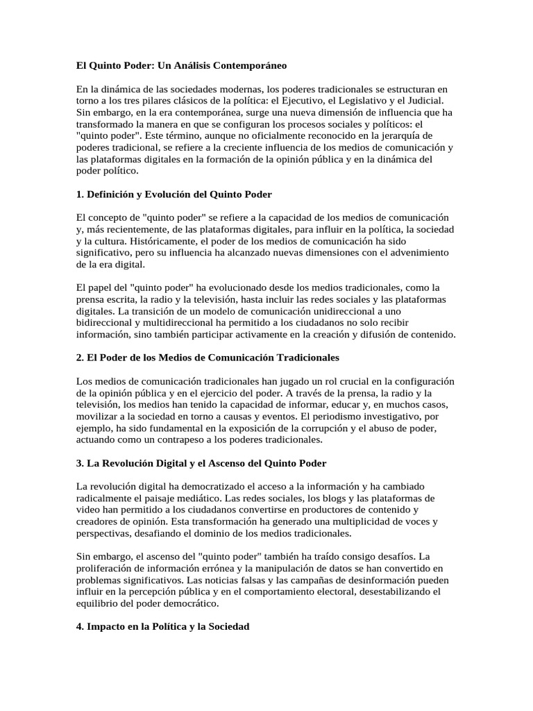 El Quinto Poder | PDF