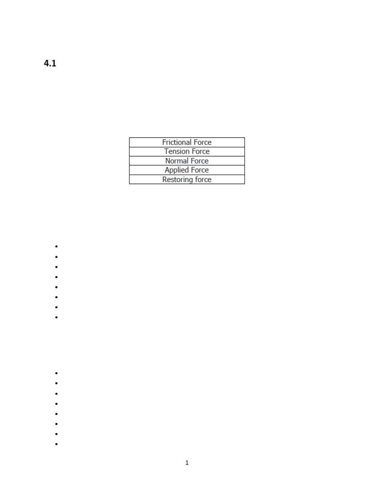 Chapter 4 Dynamics 4.1 Types of Forces Contact and Non-Contact Forces | PDF