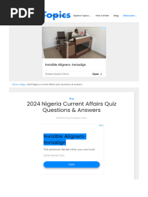 2024 Nigeria Current Affairs Quiz Questions & Answers - Project Topics
