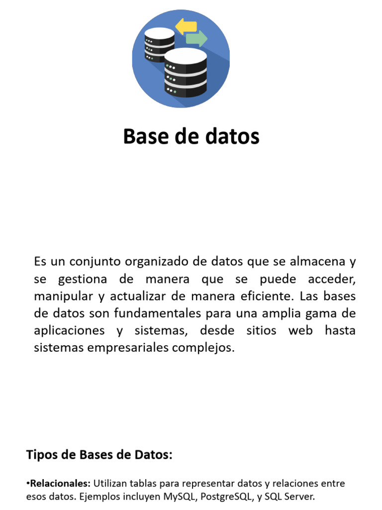Base de Datos y Internet | PDF | Bases de datos | Informática