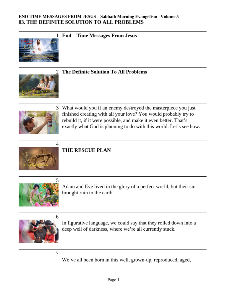 End-Time Solutions from Jesus' Messages | PDF | Jesus | Baptism