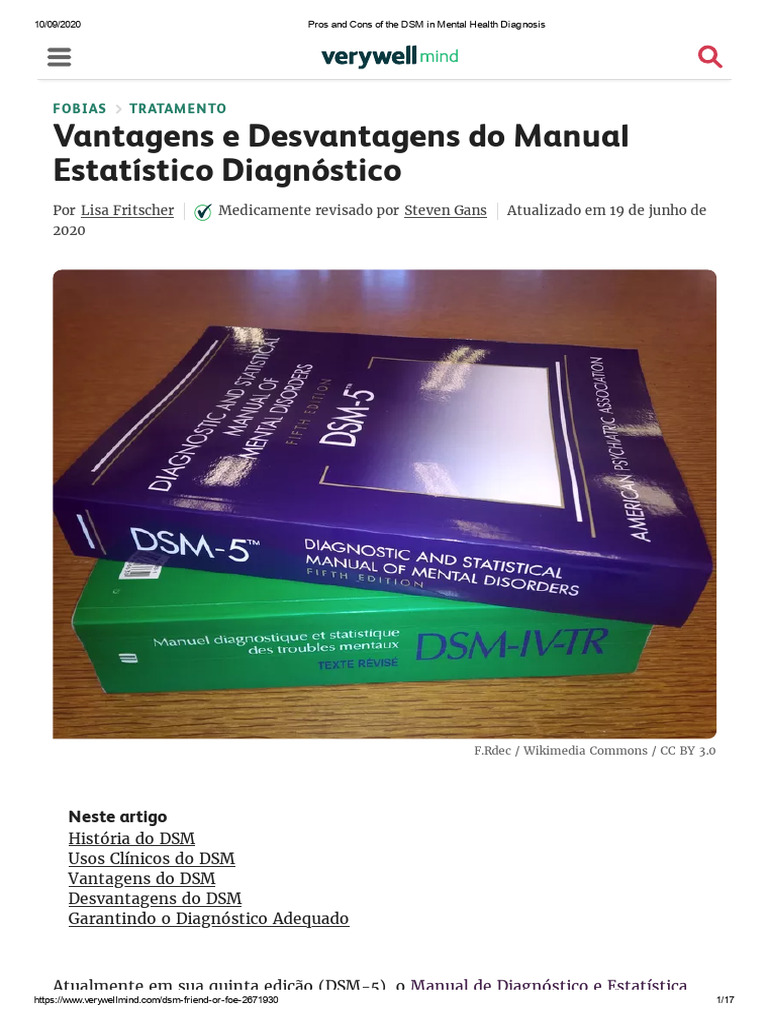 Pros and Cons of the DSM in Mental Health Diagnosis | PDF