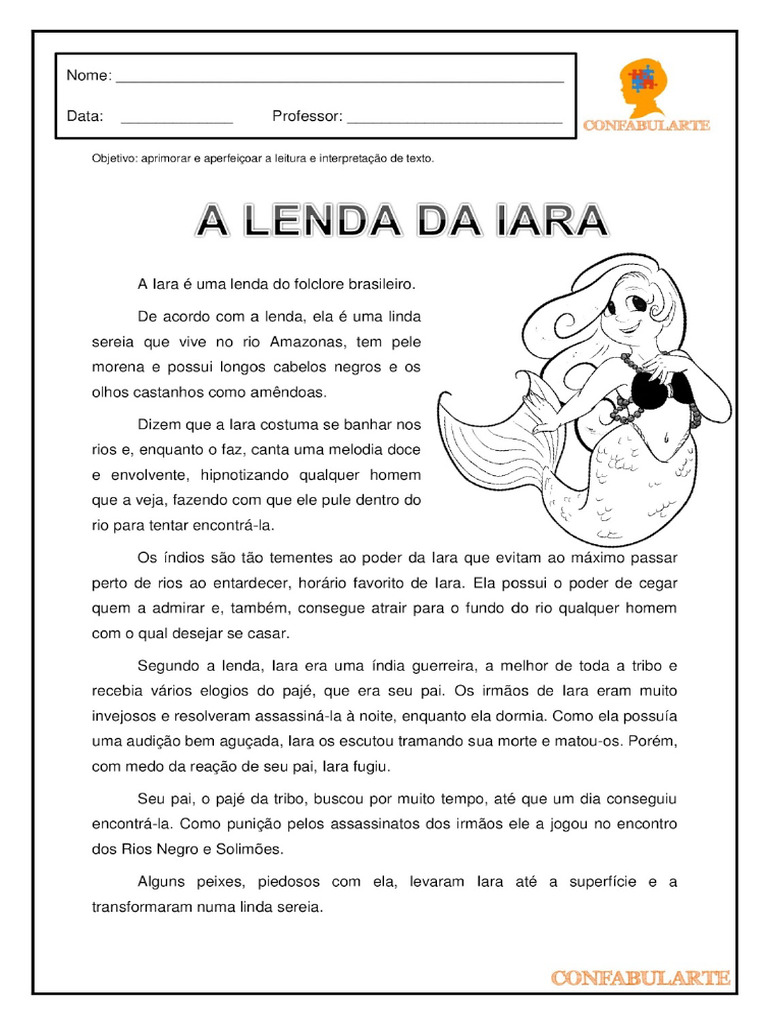 Folclore - A Lenda Da Iara | PDF
