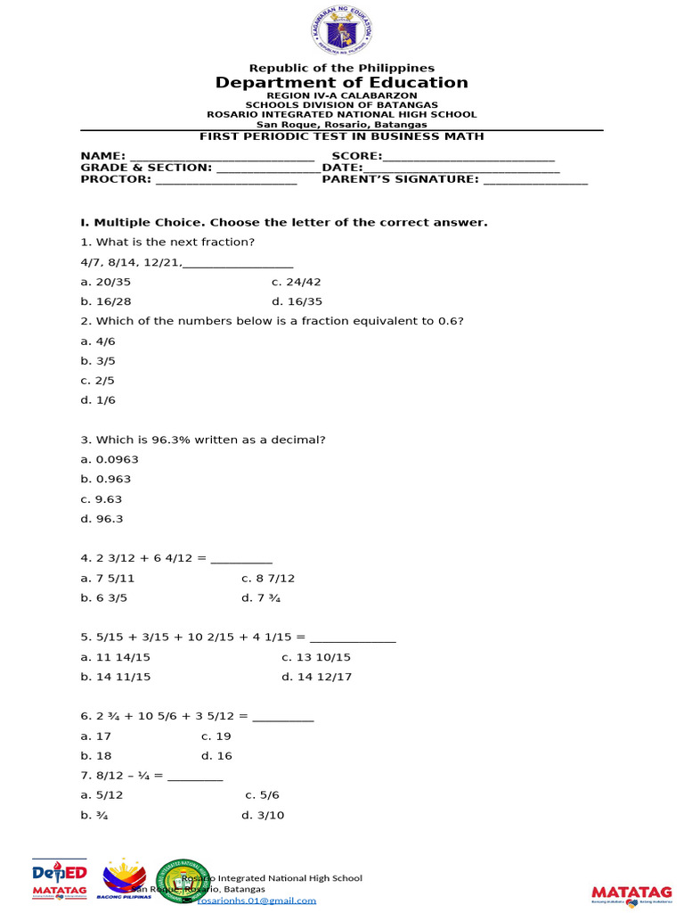BUSMATH | PDF
