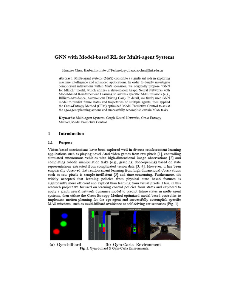 GNN With Model-Based RL For Multi-Agent Systems | PDF