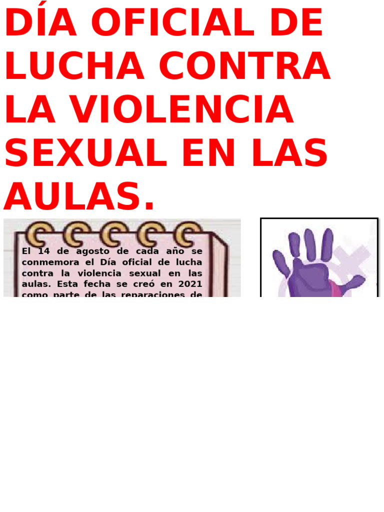 DÍA OFICIAL DE LUCHA CONTRA LA VIOLENCIA SEXUAL EN LAS AULAS | PDF