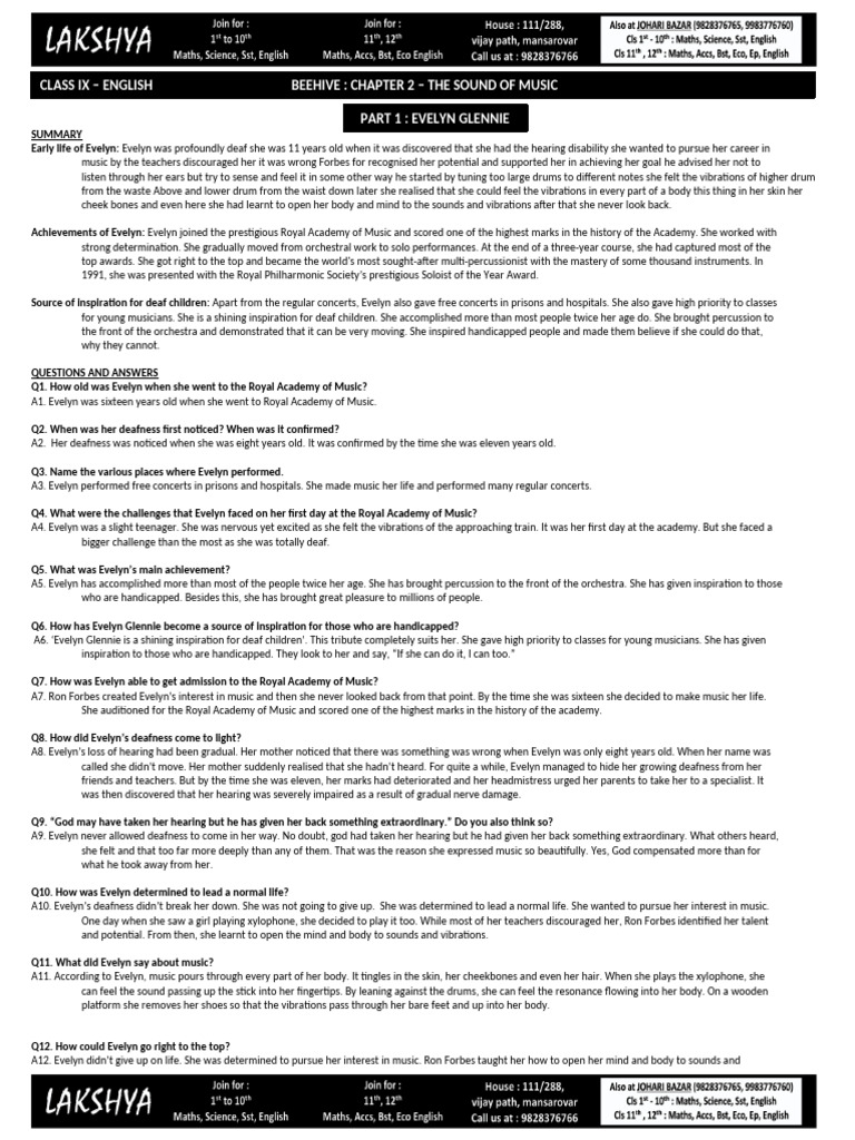 Beehive chapter 2 the sound of music pdf