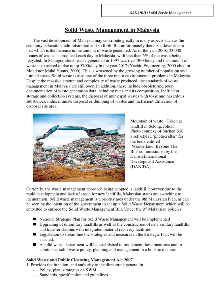 Solid Waste Management in Malaysia-Complete | PDF | Municipal Solid ...