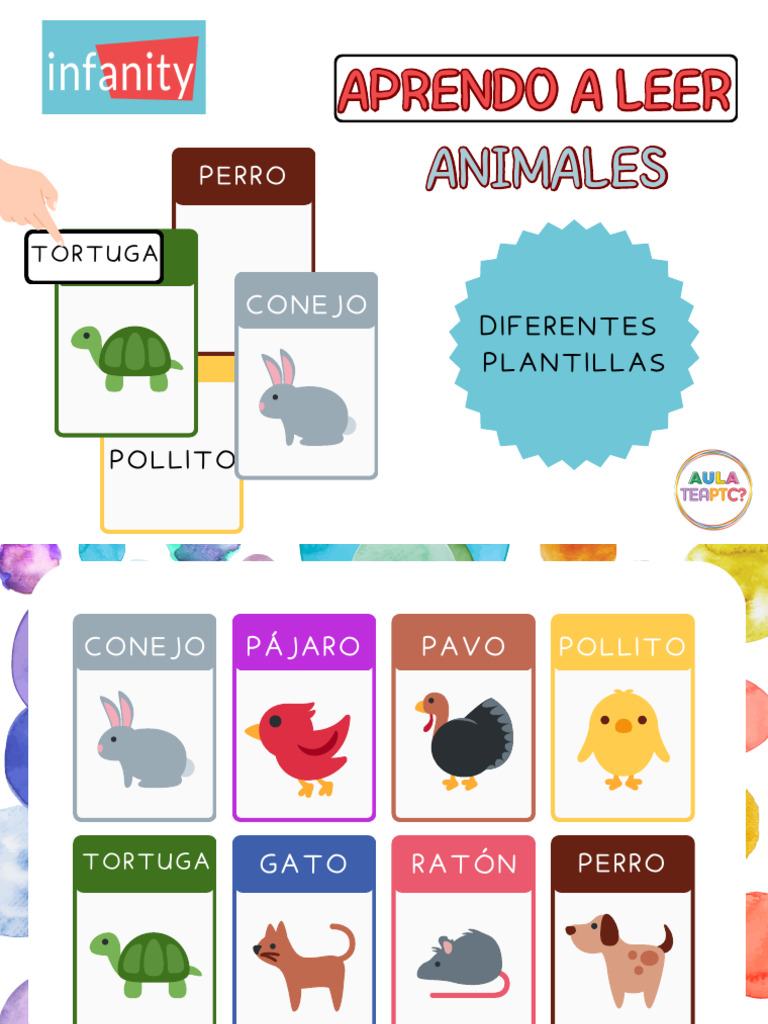 Aprender A Leer Animales - Infanity & Aula - Teaptc | PDF