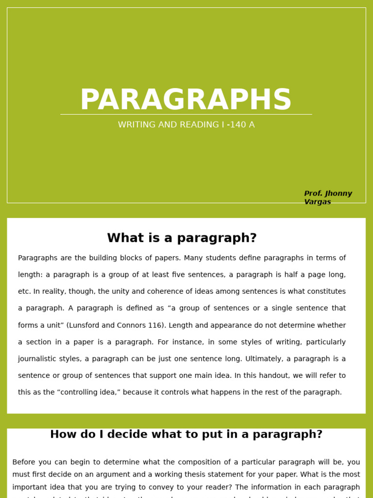 PARAGRAPHS | PDF