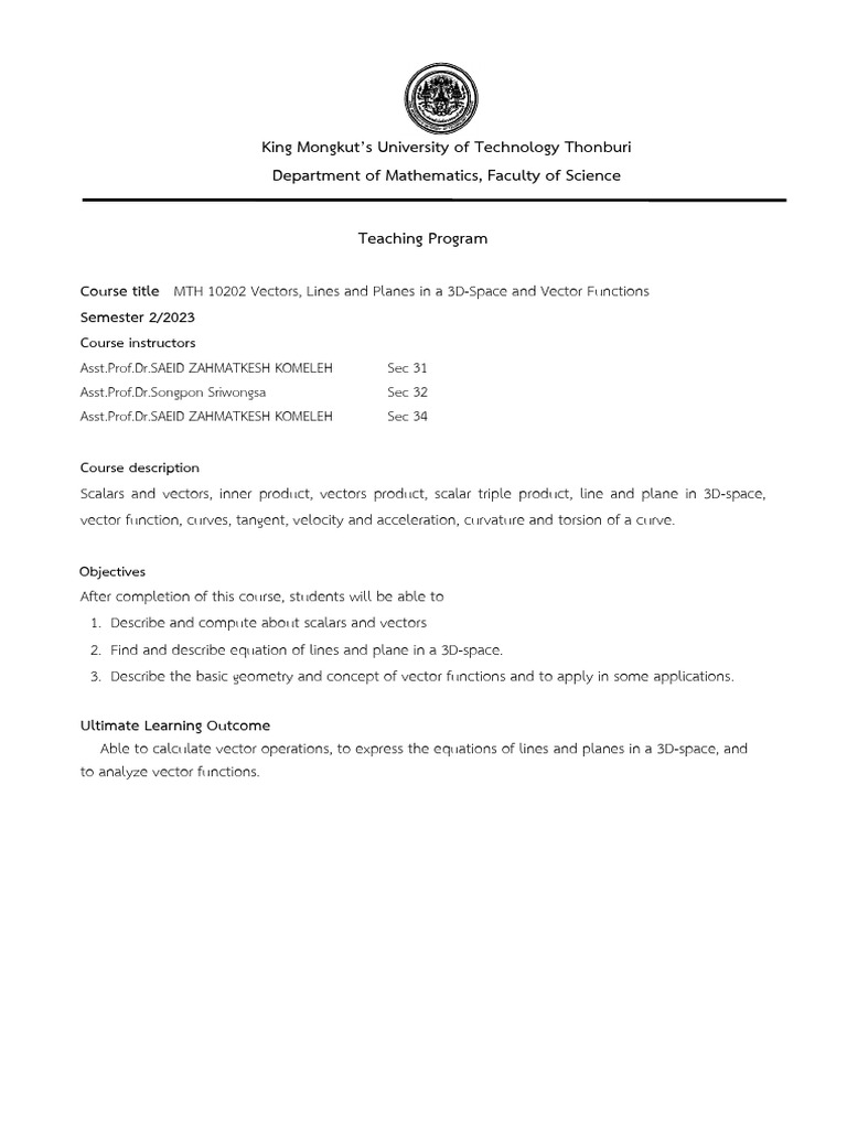 Mth 10202 vectors lines and planes in a 3d space and vector functions