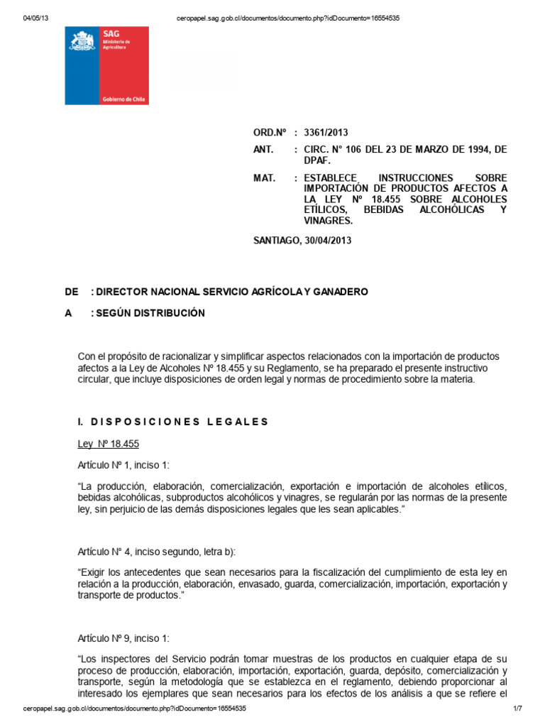 Ord DN 3361 - 30.04.2013 - Alcoholes | PDF