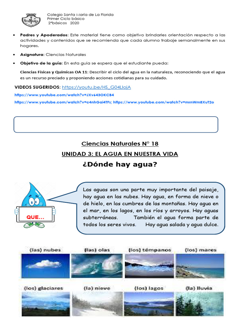 2 Basico Ciencias Naturales Guia 18 Profesoras Segundo Basico Pdf