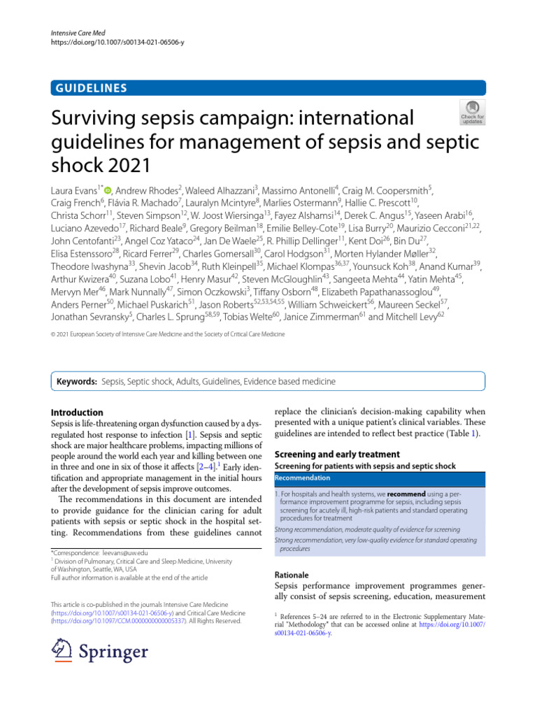 Sepsis and Septic Shock 2021 (Fusionado) | PDF
