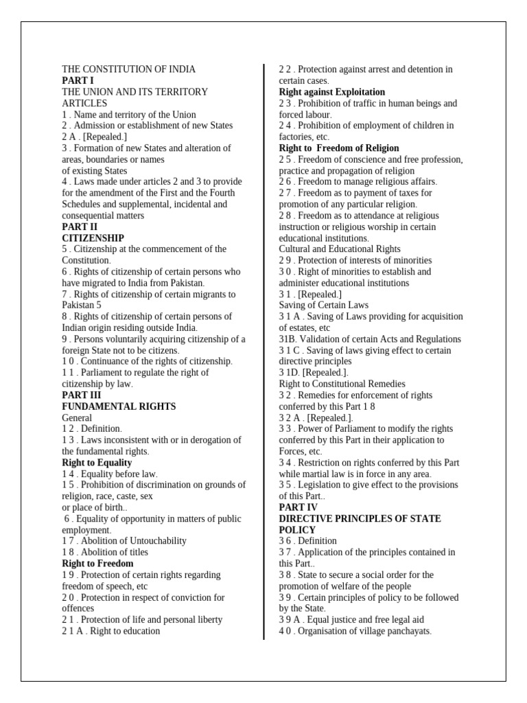 The Constitution of India | PDF
