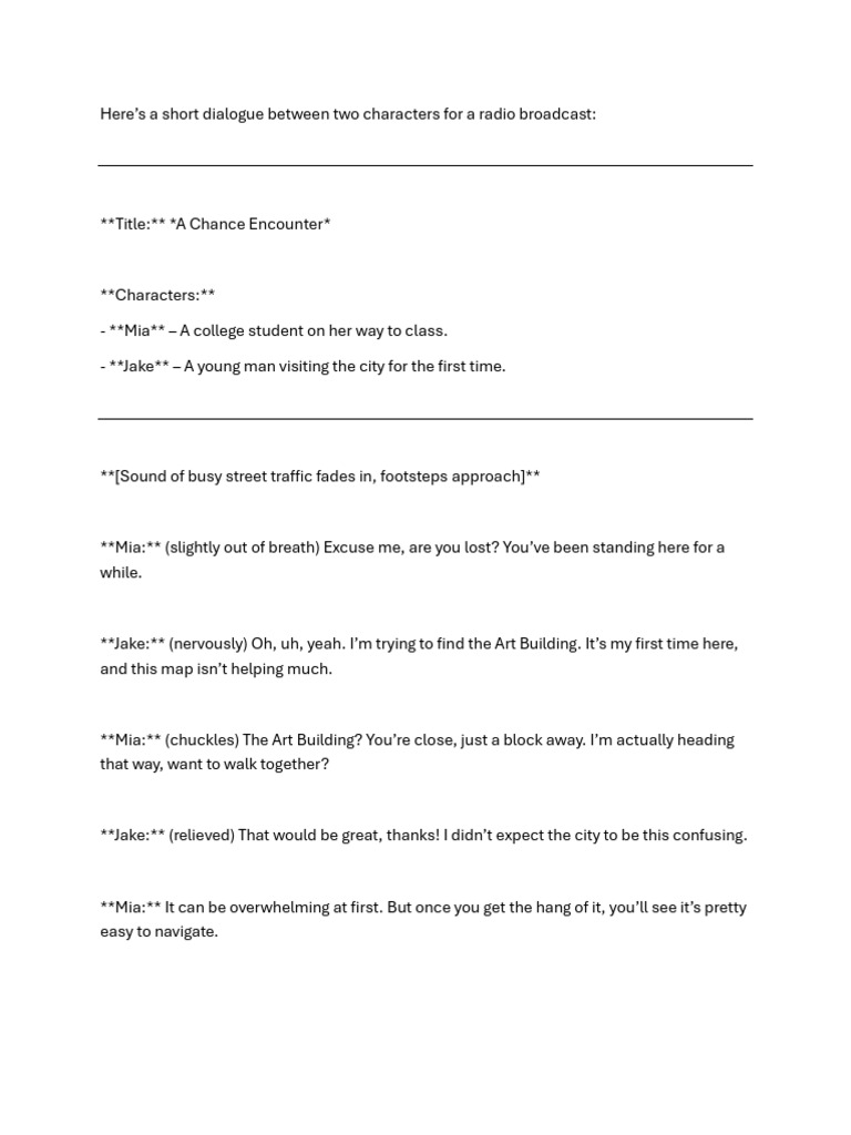 Script For Two People | PDF