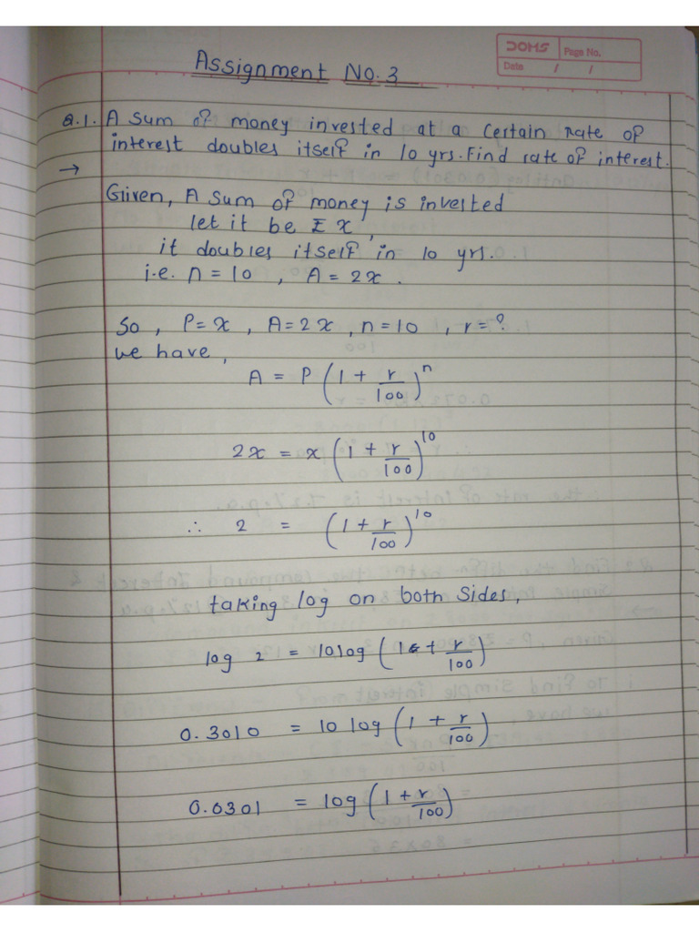 Maths Assignment No. 3 | PDF
