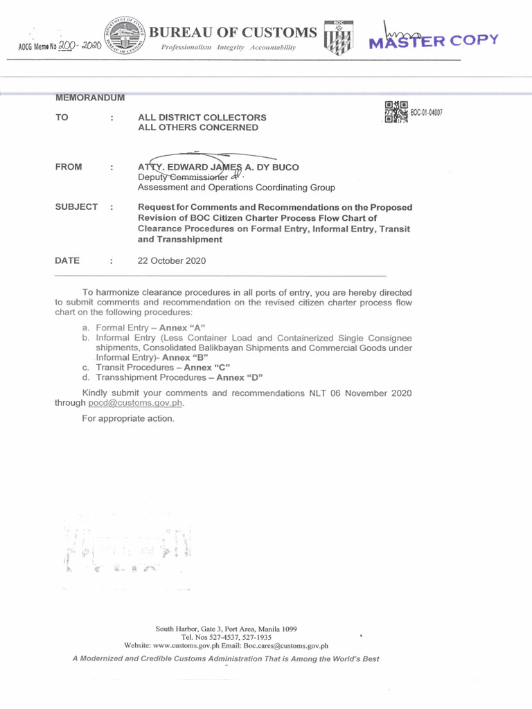 Aocg-memo-200-2020-Request For Comments Re BOC Citizen Charter Process ...