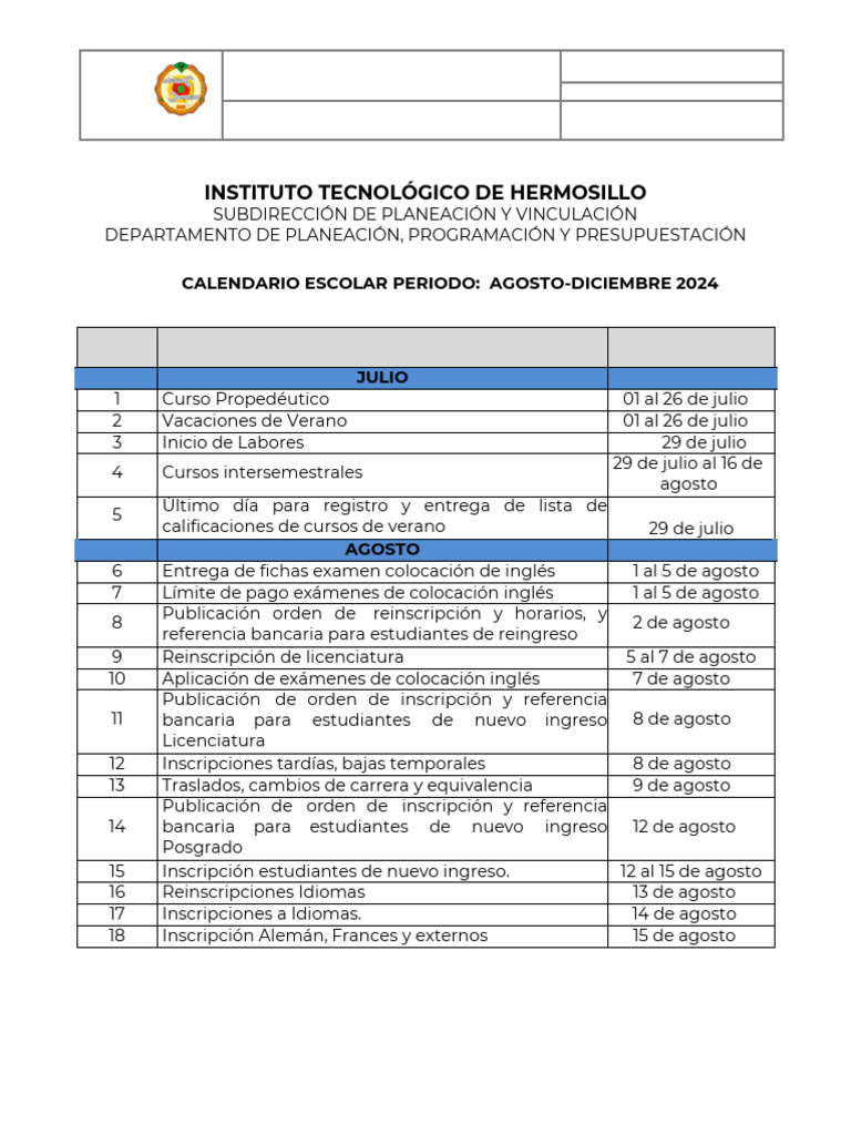 ITH-AC-PO-002-01_CALENDARIO_ESCOLAR_2024_V3-2 | PDF