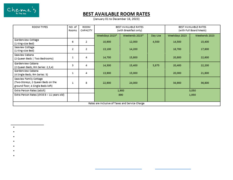 ROOM RATES 2023 New | PDF