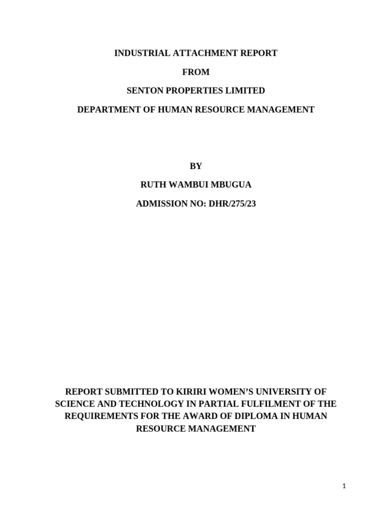 Industrial Attachment Report | PDF
