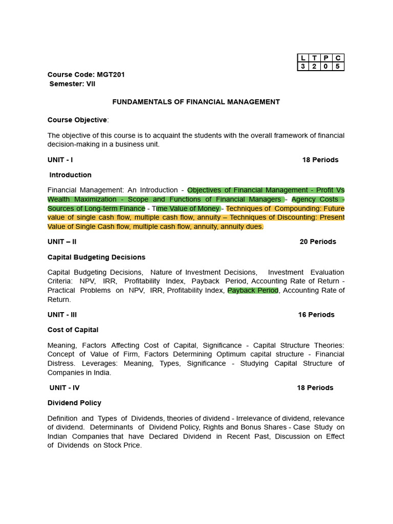 Fundamentals Of Financial Management Pdf